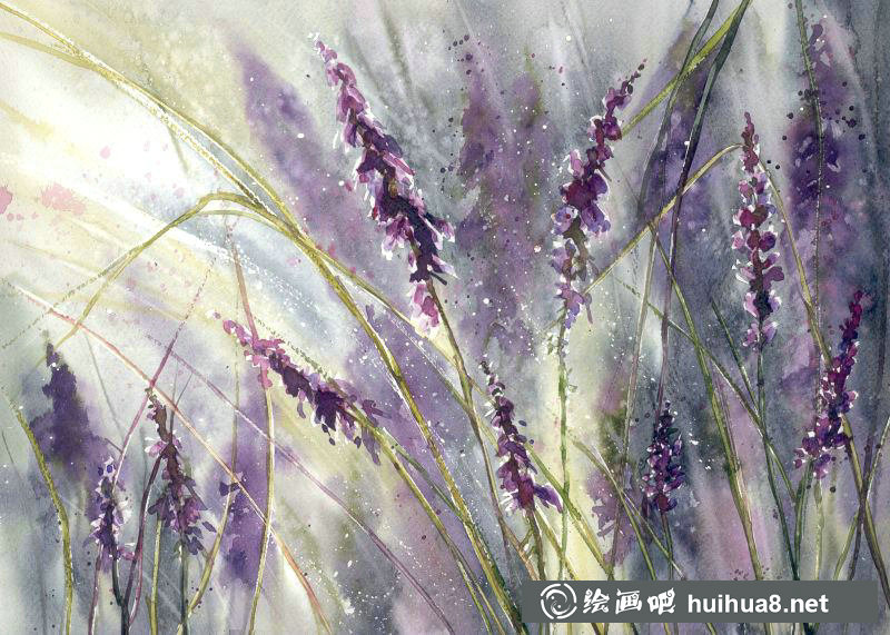 Malgorzata Szczecinska的自然风景花卉水彩画