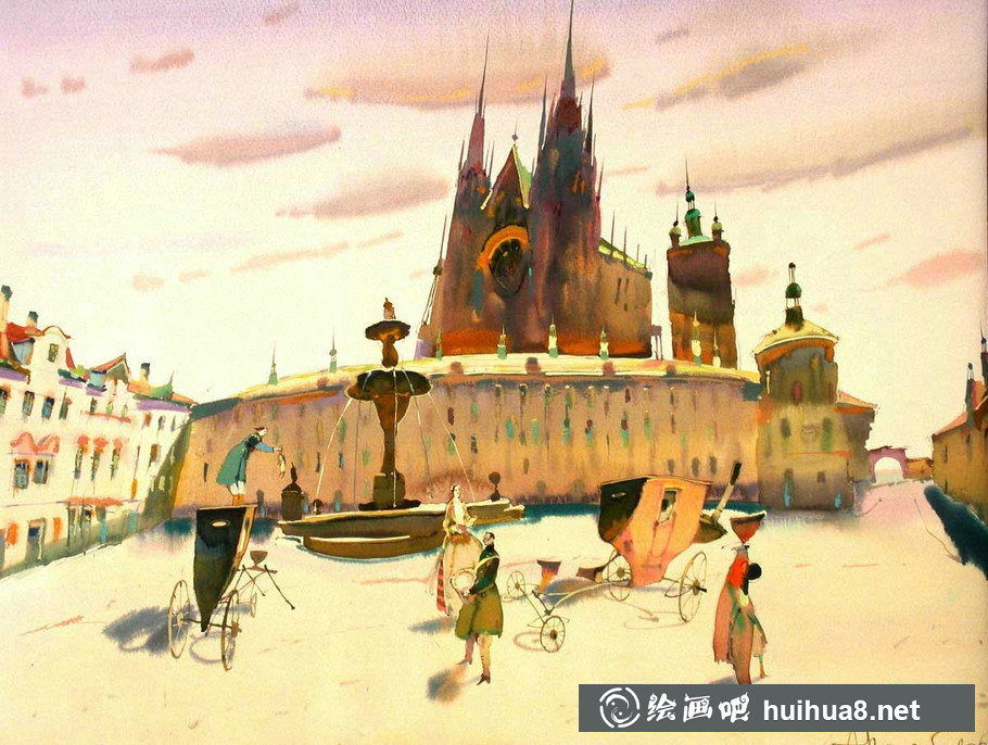 俄罗斯画家Arush Votsmush水彩画插画
