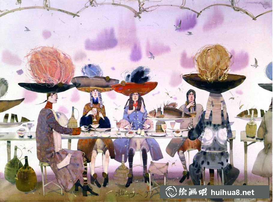 俄罗斯画家Arush Votsmush水彩画插画