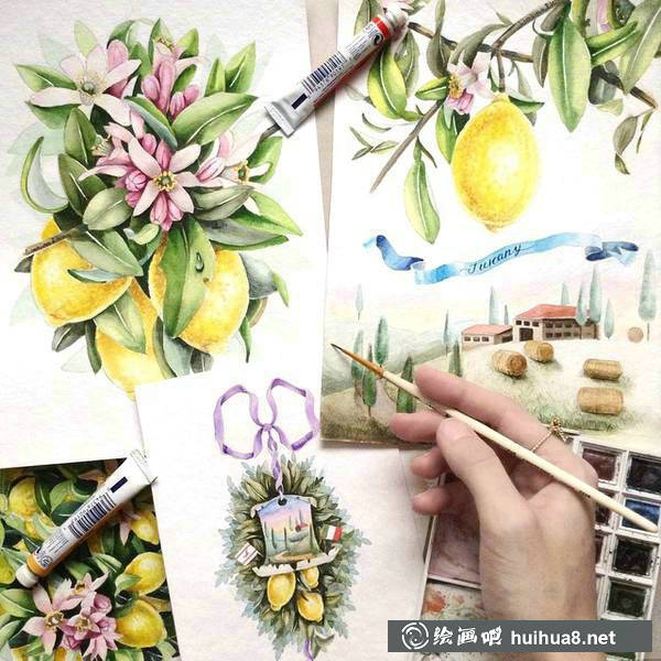 插画家Elena Limkina的水彩植物绘 插画家Elena Limkina的水彩植物绘