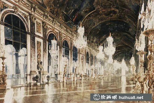 Paul Dmoch波兰水彩画家街景建筑风景画