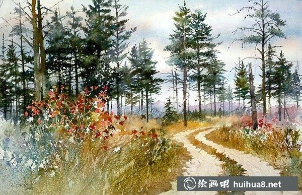 美国画家妮塔恩格尔风景水彩画作品