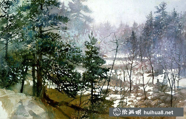 美国画家妮塔恩格尔风景水彩画作品