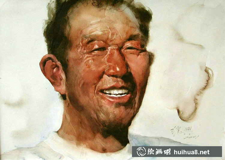 关维兴的男士肖像人物水彩画-24