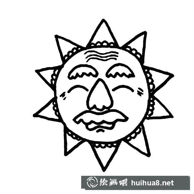 卡通太阳简笔画图片