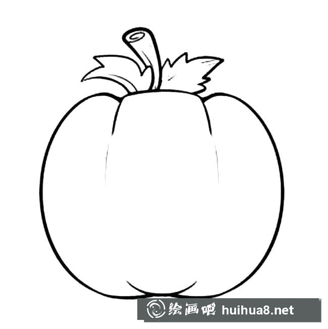 南瓜蔬菜简笔画步骤图片大全