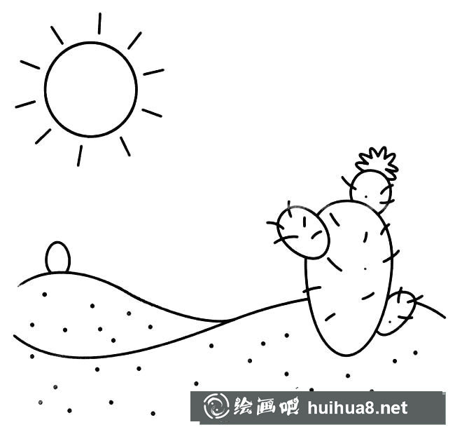 沙漠风景简笔画图片