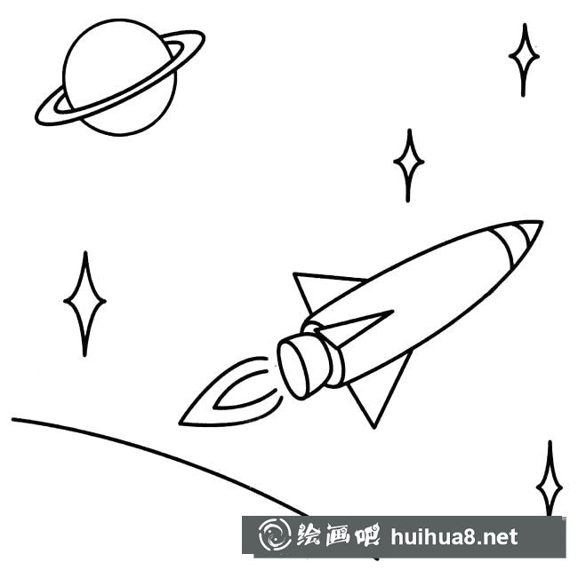 太空风景简笔画