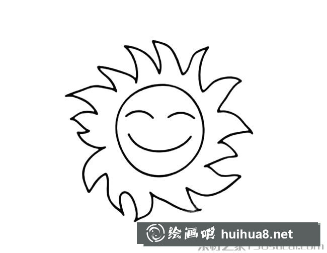 卡通太阳笑脸简笔画图片