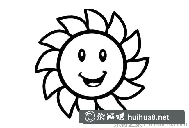 卡通太阳笑脸简笔画图片