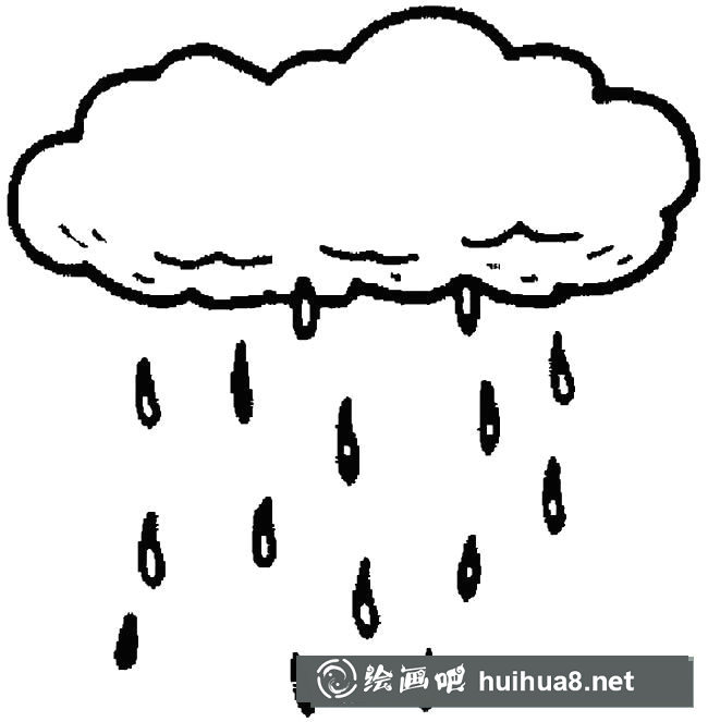 下雨的云朵简笔画