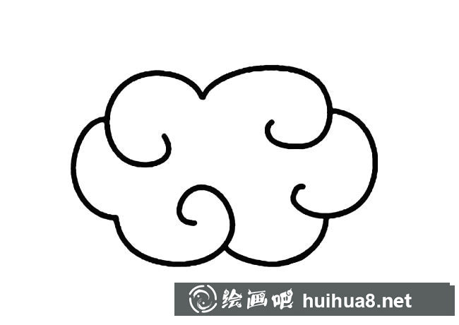 白云棉花简笔画图片