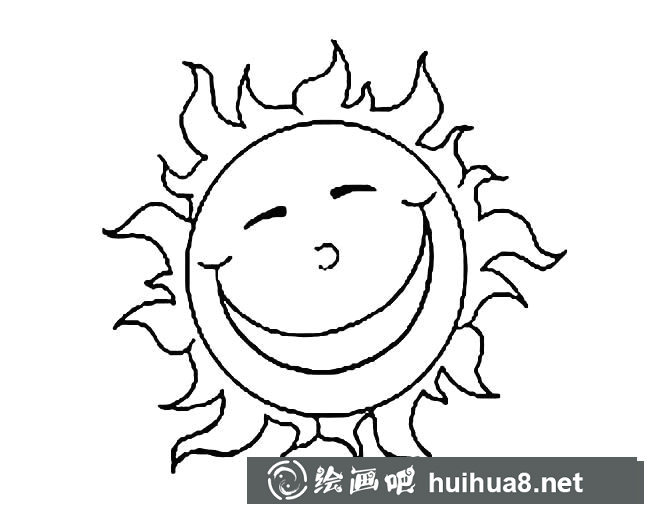 卡通笑脸太阳简笔画图片