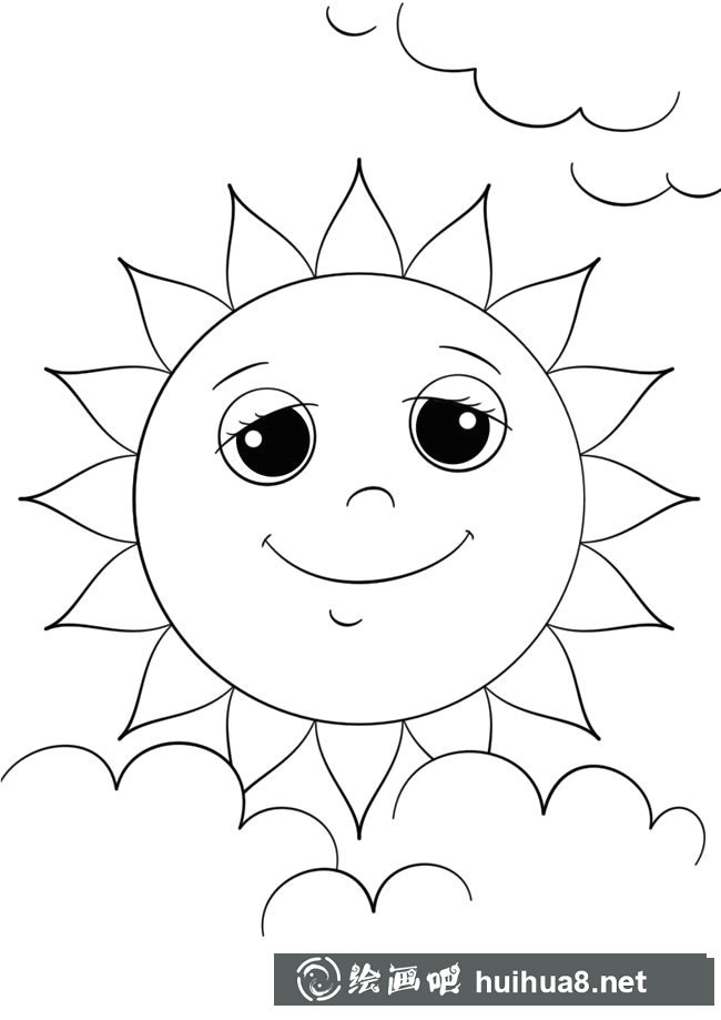 可爱卡通太阳的简笔画图片