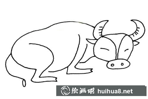 开心的水牛简笔画
