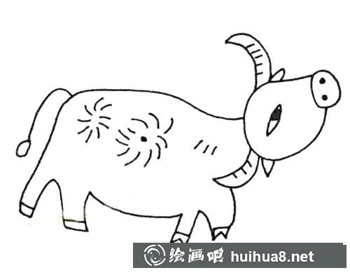 漂亮的水牛简笔画图片