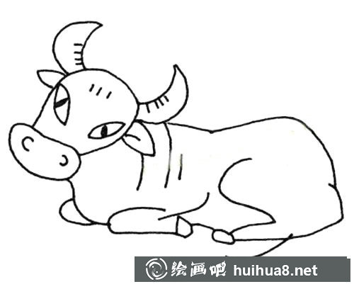 悠闲的水牛简笔画图片