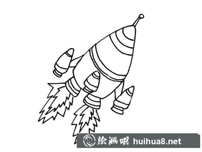 起飞的火箭简笔画图片