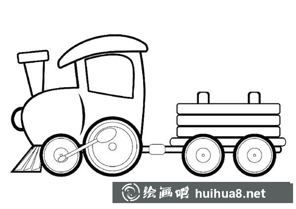 可爱的小火车简笔画图片