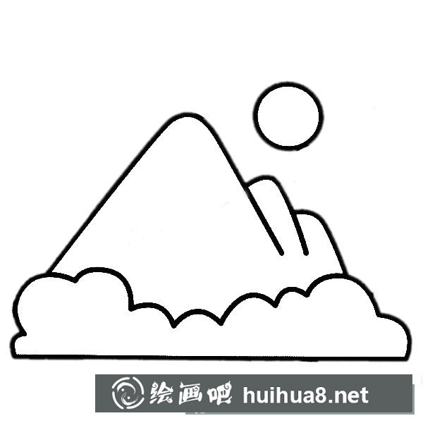 高山简笔画图片
