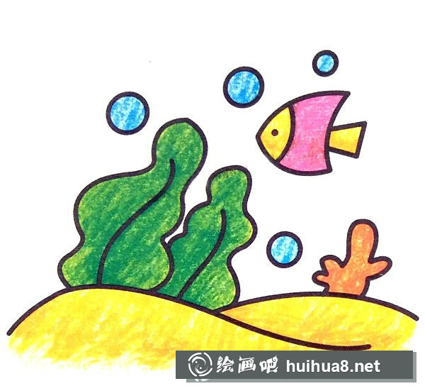 儿童海底世界简笔画