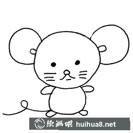 可爱的小老鼠简笔画画法步骤图片