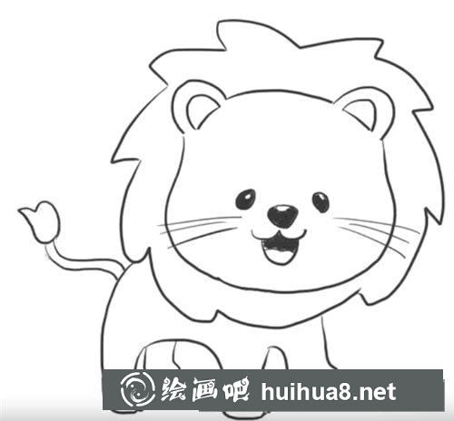 怎样画可爱的狮子简笔画图片