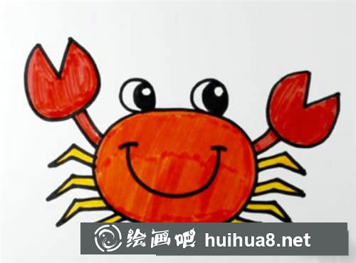 上色完成的小螃蟹