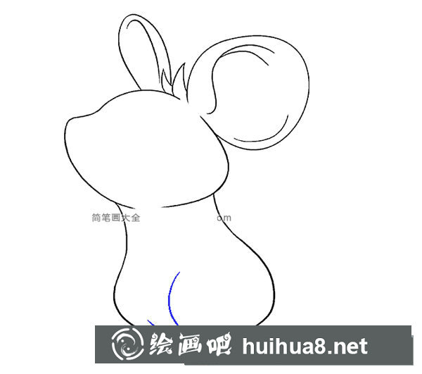 可爱的小老鼠简笔画步骤图片