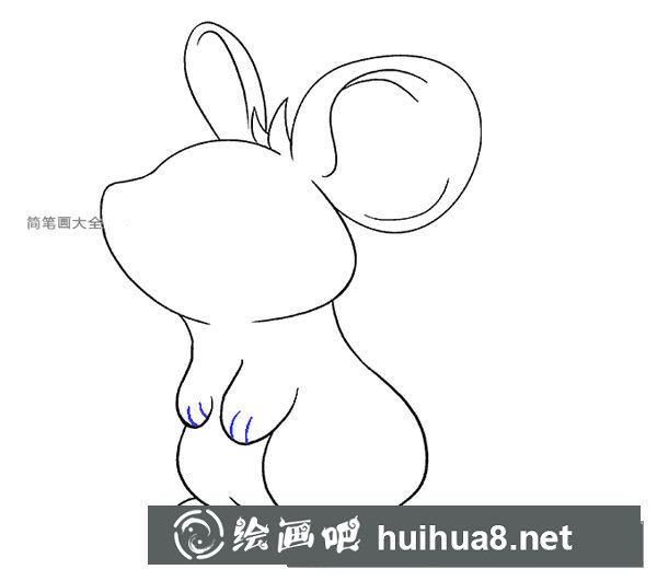 可爱的小老鼠简笔画步骤图片