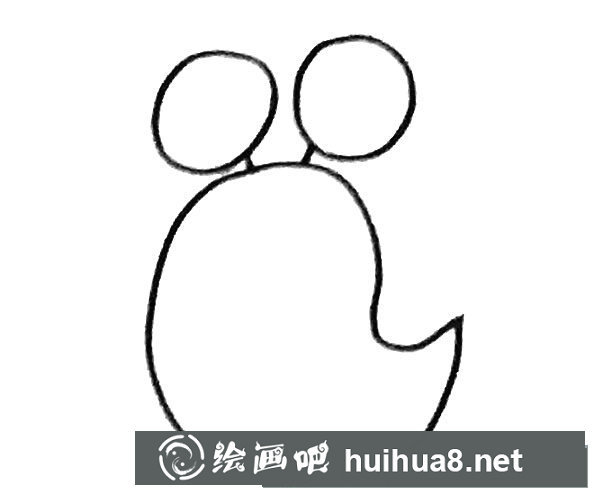 卡通蜗牛简笔画步骤2