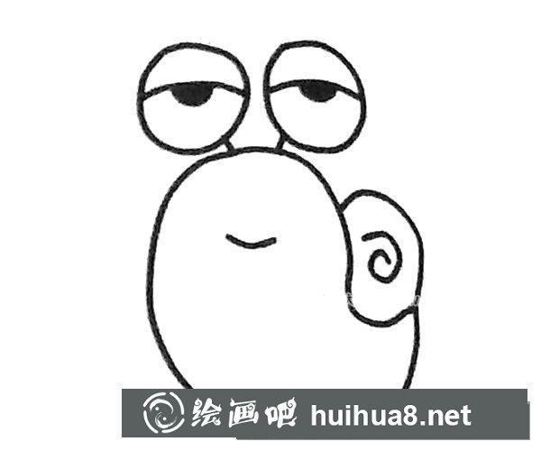 卡通蜗牛简笔画步骤4