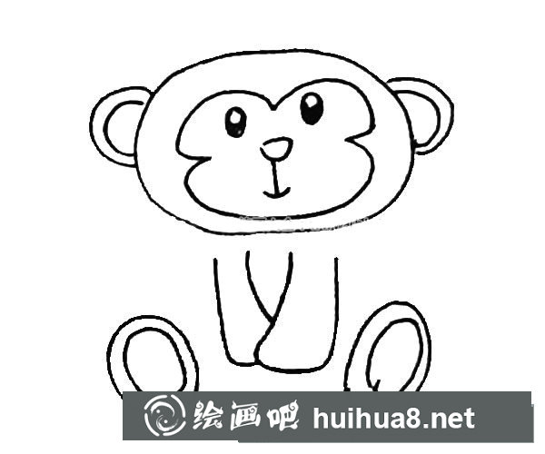 可爱的猴子简笔画步骤图片