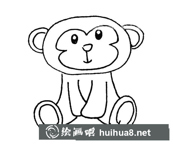 可爱的猴子简笔画步骤图片