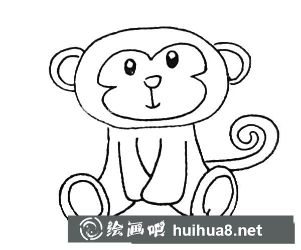 可爱的猴子简笔画步骤图片