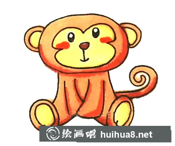 可爱的猴子简笔画步骤图片