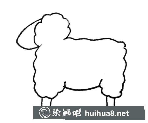 可爱的绵羊简笔画步骤