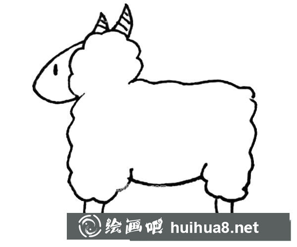 可爱的绵羊简笔画步骤