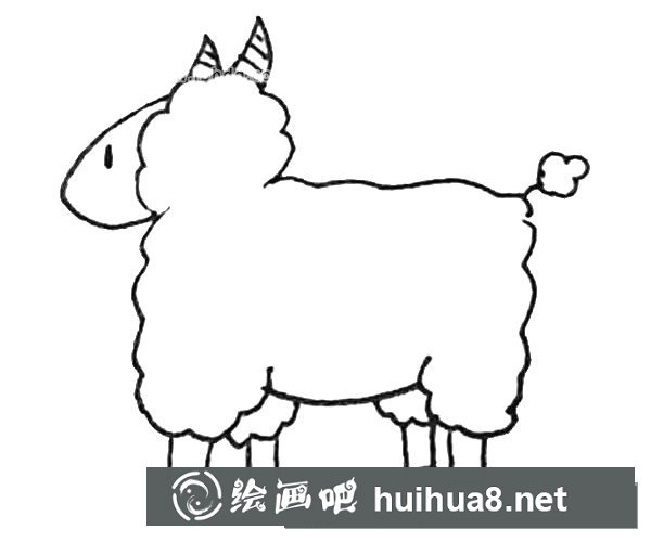 可爱的绵羊简笔画步骤