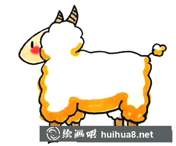 可爱的绵羊简笔画步骤