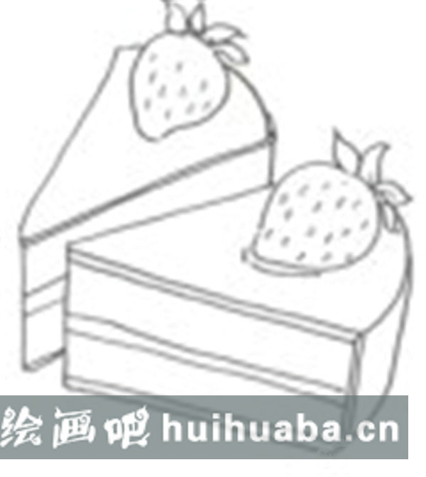 草莓蛋糕儿童画图片
