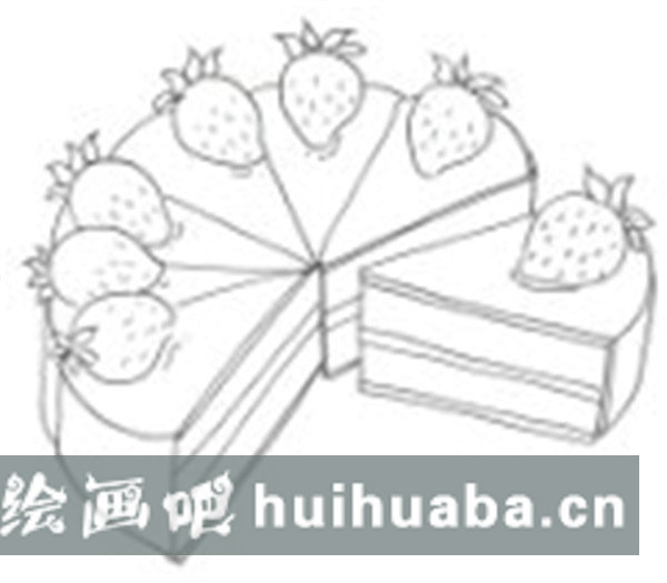草莓蛋糕儿童画图片