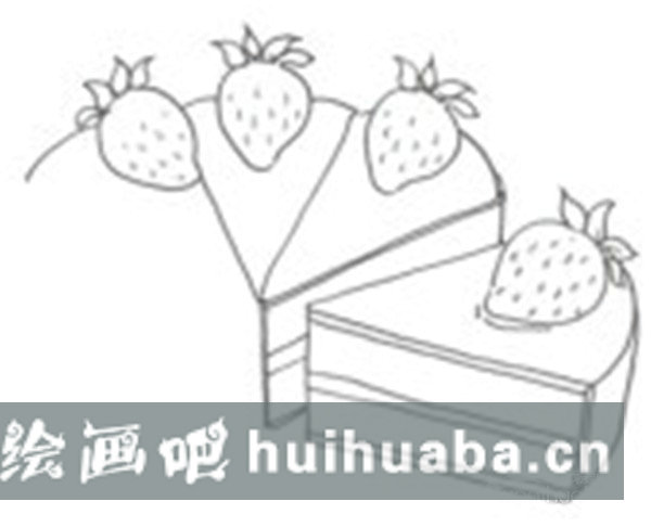 草莓蛋糕儿童画图片