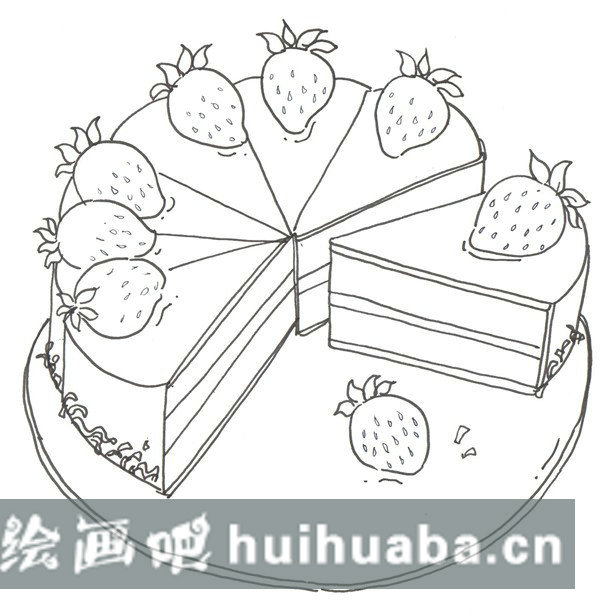 草莓蛋糕儿童画图片