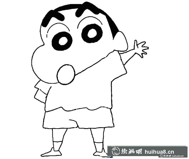 蜡笔小新人物简笔画步骤图片大全