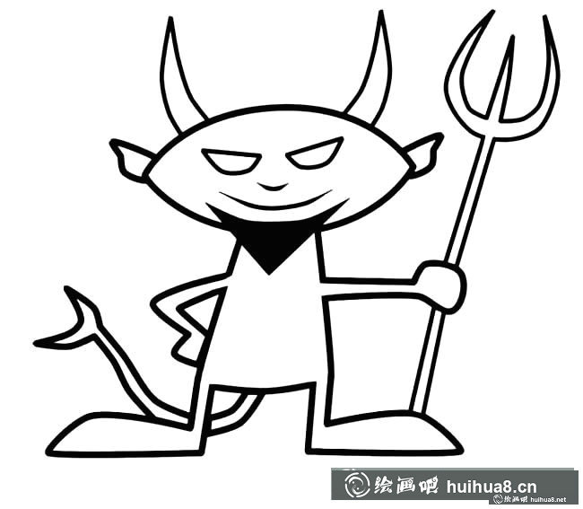 小魔鬼人物简笔画步骤图片大全
