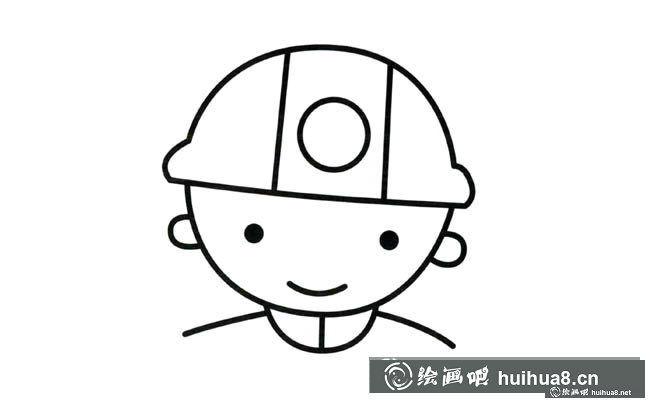 工人头像人物简笔画步骤图片大全