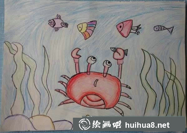 海底世界儿童画作品/铅笔画图片