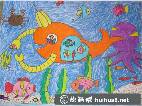 美丽的海底世界儿童画作品欣赏