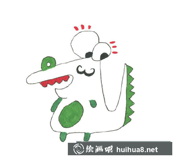 简笔画鳄鱼的画法